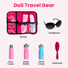 Travel in Style with 18 Inch Doll Accessories Play Travel Set