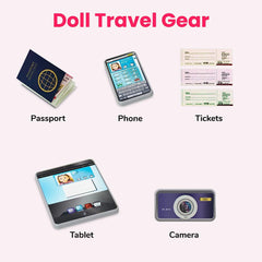 Travel in Style with 18 Inch Doll Accessories Play Travel Set