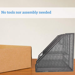 Halter Premium Black Mesh Desk Organizer and Workspace Storage Solution for Home or Office