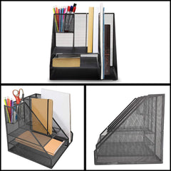 Halter Premium Black Mesh Desk Organizer and Workspace Storage Solution for Home or Office