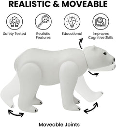 Beverly Hills Doll Collection Polar Bear Action Figure, Large Zoo Animal Figurines, Realistic Animal Toys for Toddlers, Plastic Wild Animal Figure, Toy Animal Figurine