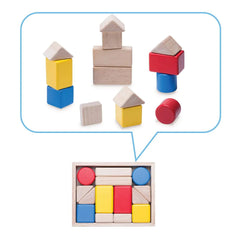 14-Piece Rainbow Wooden Blocks Playset for Toddlers and Kids