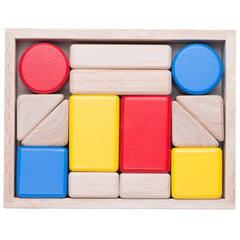 14-Piece Rainbow Wooden Blocks Playset for Toddlers and Kids