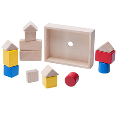 14-Piece Rainbow Wooden Blocks Playset for Toddlers and Kids