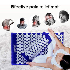 Acupressure Mat and Pillow Set - Natural Pain Relief for Neck, Upper, and Lower Back, Migraine Support, Yellow