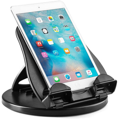 Adjustable Desk Phone Mount Stand for Office - Phone and Tablet Holder, Black