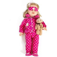 Adorable 8-Piece Pink Polka Dot Pajama Set for 18-Inch Dolls by Beverly Hills Doll Collection