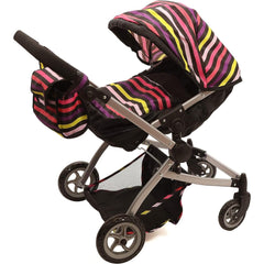 Babyboo Twin Doll Stroller - Foldable Double Pram with Swivel Wheels, Adjustable Handle, and Versatile Design