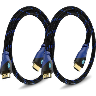 Braided 4k HDMI Cable for Gaming and TV - High-Speed Ethernet Supports 3D, HDR, 1080P Ideal for PC, Laptops, Xbox, PlayStation