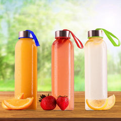 Chef's Star 18 oz Reusable Glass Bottles for Juices and Smoothies