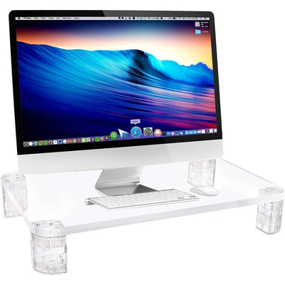 Clear Acrylic Monitor Stand Riser - Elevate Your Workspace in Style