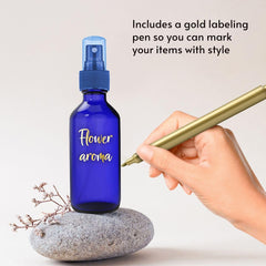 CULINAIRE Glass Spray Bottles with Gold Pen Marker - Versatile, Portable, and Reusable