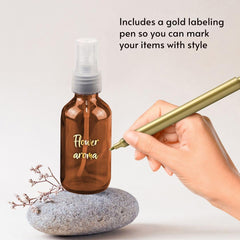 CULINAIRE Glass Spray Bottles with Gold Pen Marker - Versatile, Portable, and Reusable