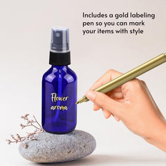 CULINAIRE Glass Spray Bottles with Gold Pen Marker - Versatile, Portable, and Reusable