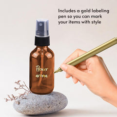 CULINAIRE Glass Spray Bottles with Gold Pen Marker - Versatile, Portable, and Reusable