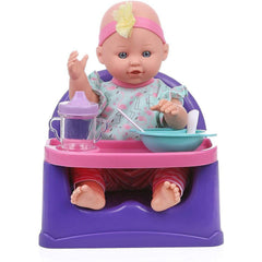 Doll Pretend Feeding Set 14" - Booster Feeding Seat, Baby Doll, High Chair, and More