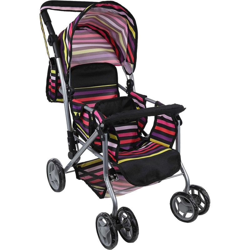 Double the Fun: Twin Doll Stroller with Swiveling Wheels and Carriage Bag