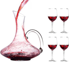 Elegant 61-Ounce Wine Decanter Set with Aerator and Stemmed Glasses