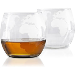 Elegant Etched Globe Whiskey Decanter Set - Perfect Gift for Men