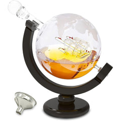 Elegant Etched Globe Whiskey Decanter Set - Perfect Gift for Men