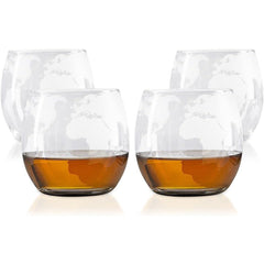 Elegant Etched Globe Whiskey Decanter Set - Perfect Gift for Men