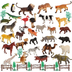 Engage Their Imagination with our 50-Piece Animal Plastic Figures Set! A Jungle of Fun for Toddlers and Kids