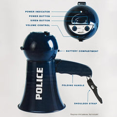 Enhance Playtime Adventures with Our Police Officer Megaphone Kids Toy Cop SWAT Pretend Role Play Costume Gear Set