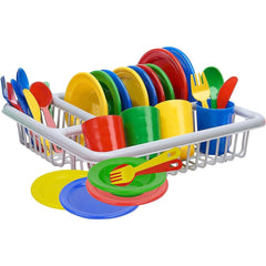 Enhance Playtime with the IQ Toys 40-Piece Play Dishes Set: Unbreakable Pretend Play Cookware for Toddlers' Kitchen Adventures