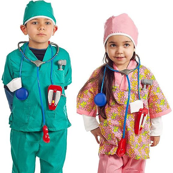 Enhance Pretend Play with our IQ Toys Doctor and Nurse Role Play Dress Up Costume Set for Kids