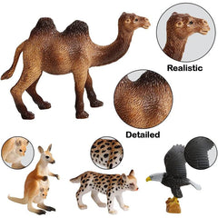 Explore the Animal Kingdom: 100-Piece Plastic Figure Playset with Accessories and Storage Container