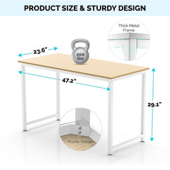 Halter 47" Modern Computer Desk for Home Office - Sturdy, Stylish, and Easy to Assemble