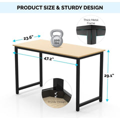 Halter 47" Modern Computer Desk for Home Office - Sturdy, Stylish, and Easy to Assemble