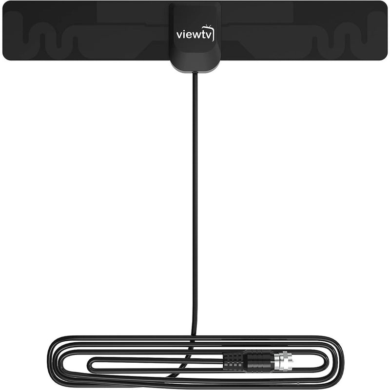 High-Performance 25 Mile Range Mini TV Antenna for Smart TV - Digital Indoor HDTV Antenna - UHF/VHF 1080P Channels - Lightweight Design - 6.5ft Coaxial Cable Included