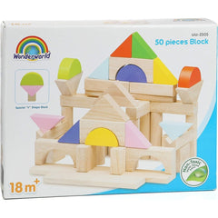 Imaginative Fun with Wooden Building Blocks for Kids - 50-Piece Set