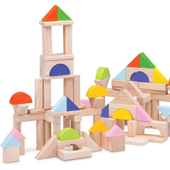 Imaginative Fun with Wooden Building Blocks for Kids - 50-Piece Set