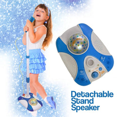 Karaoke Disco Light Adjustable Mic & Speaker Stand - Blue