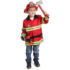 Kids Firefighter Costume Set for Imaginative Play and Birthday Parties - Authentic Fireman Dress Up Kit with Accessories