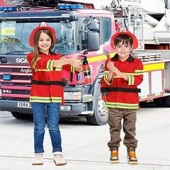 Kids Firefighter Costume Set for Imaginative Play and Birthday Parties - Authentic Fireman Dress Up Kit with Accessories