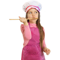 Kids Pink Chef Costume Set for Pretend Play & Learning, Complete Cooking Kit for Toddler Dress Up, Includes Apron, Hat, Utensils, Cookbook - Ages 3-5