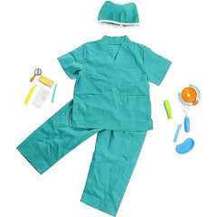 Kids' Pretend Play Doctor Costume Set for Ages 3-7 - Role Play Outfits Veterinarian, Nurse, Surgeon