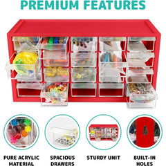 Kraftic Arts & Crafts Supplies Center for Kids Craft Kit - Complete with 20 Drawers of Creative Materials for Toddlers