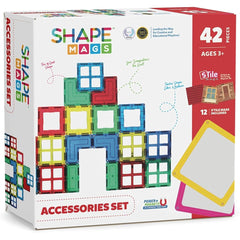 Magnetic Building Tiles - Shapemags 42-Piece Set with Windows and Doors | Award-Winning STEM Educational Toy