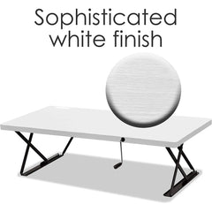 Manual Adjustable Height Computer Tabletop - 47x24x15 (LxWxH) - White