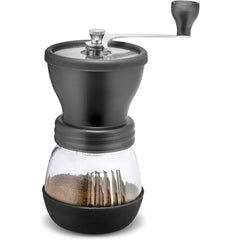 Manual Coffee Bean Grinder - Supreme Ceramic Mill, Stainless Steel Handle, Adjustable Grinding, and Detachable Glass Container with Airtight Cover