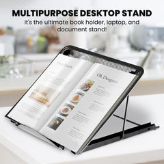 Mesh Laptop Stand and Book Holder - Portable, Adjustable, and Ventilated