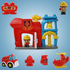 Play 2 Grow Fire Station Playset for Kids - Complete 8-Piece Firehouse Rescue Kit