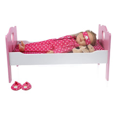 Premium 18 Inch Doll Bed with Bedding Set - Fits American Girl Dolls