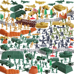 Premium 300-Piece Military Base Playset for Imaginative Adventures - Includes 200 Soldiers and 100 Army Accessories - Organizing Container Included