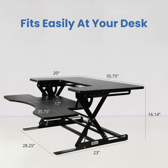 Premium 36-Inch Adjustable Standing Desk Converter for Home and Office - Enhance Productivity and Comfort