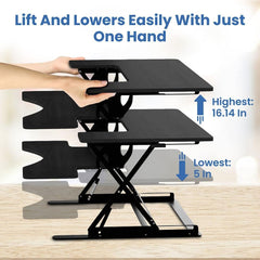 Premium 36-Inch Adjustable Standing Desk Converter for Home and Office - Enhance Productivity and Comfort